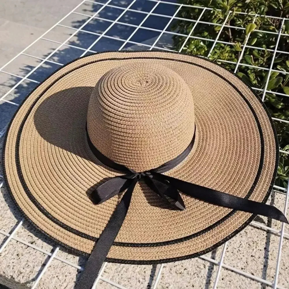 Lady Straw Hat Summer Women Anti-UV Women Beach Hat Wide Brim Cap Sunshade Lady Straw Hat Fishing Outdoor Wide Brim Cap