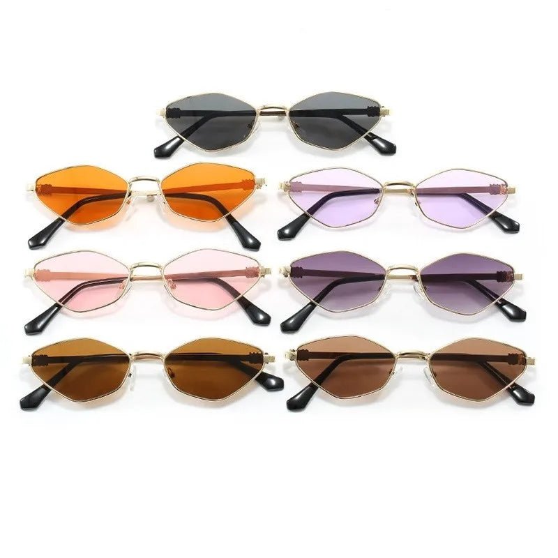 Polygonal Punk Women Sunglasses Men 2024 Fashion Vintage Brand Hexagonal Sun glasses Ladies Shades Unique Metal Frame Eyewear