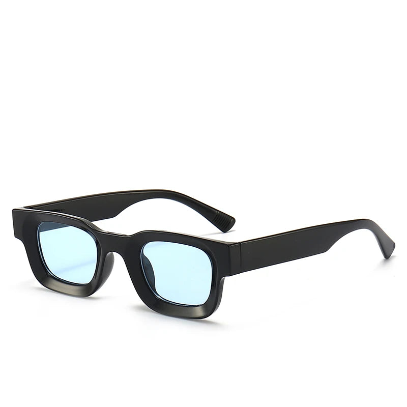 Small Sunglasses Rectangle Thick Frame Square Sun Glasses Men's Black Blue Ladies Sun Shades Uv400 Unisex Eyewears