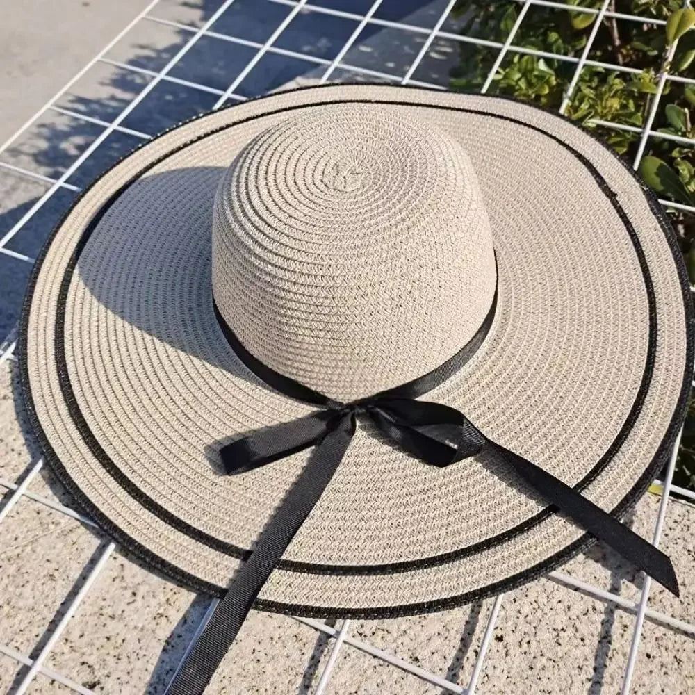 Lady Straw Hat Summer Women Anti-UV Women Beach Hat Wide Brim Cap Sunshade Lady Straw Hat Fishing Outdoor Wide Brim Cap