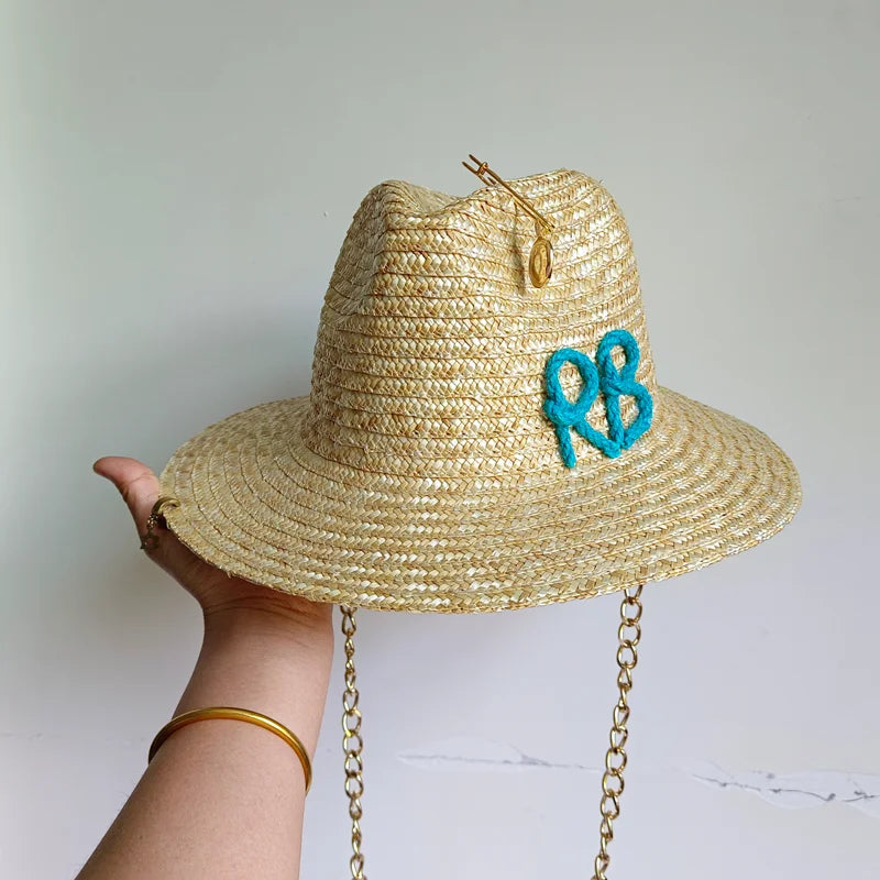 Summer straw hat French elegant seaside travel sun hat bow ribbon flat top large brim straw hat hats for women