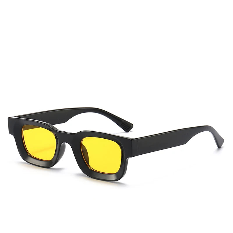 Small Sunglasses Rectangle Thick Frame Square Sun Glasses Men's Black Blue Ladies Sun Shades Uv400 Unisex Eyewears