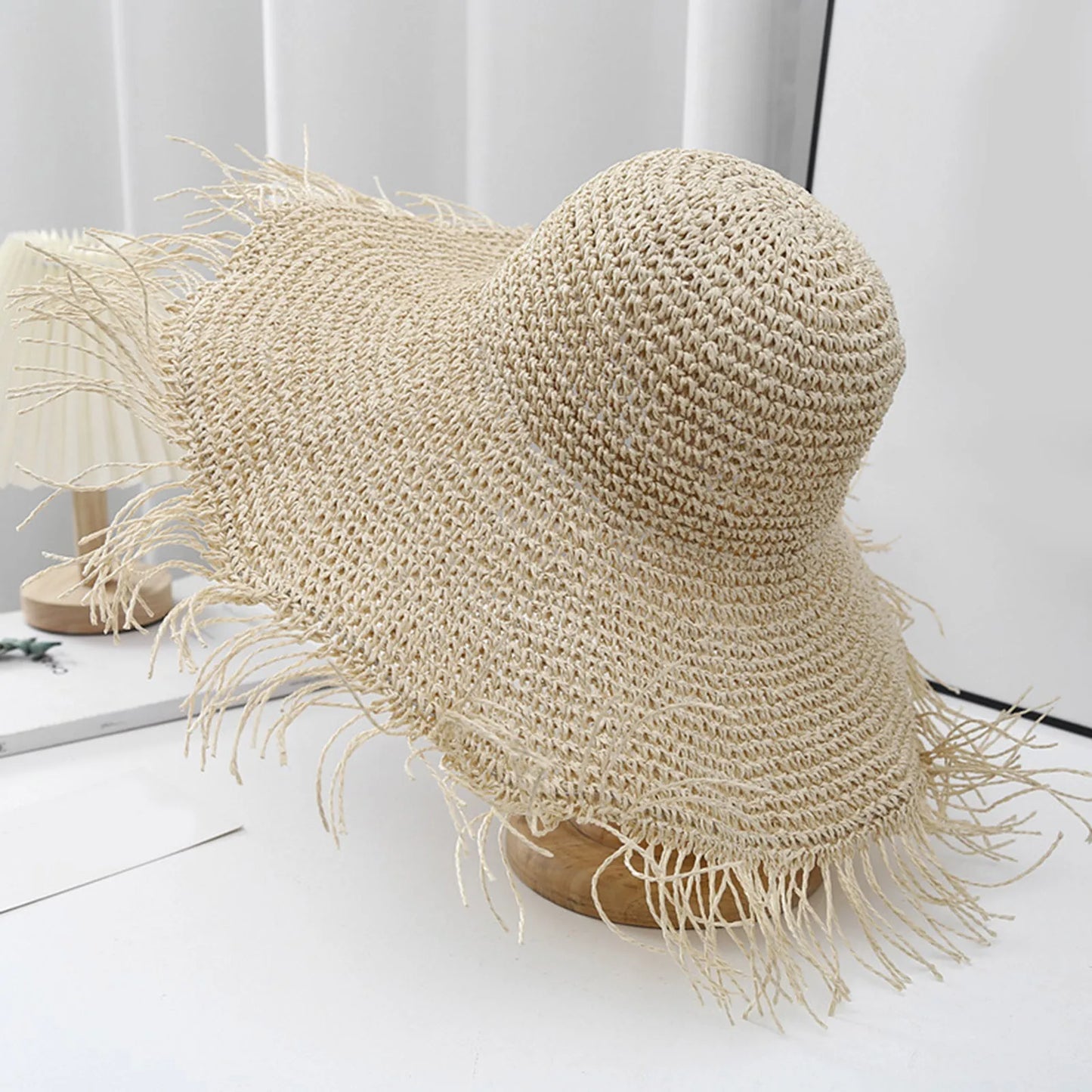 Womens Summer Straw Hats Foldable Sun Visor Hat Wide Large Brim Beach Hats Sunbonnet Fashion Travel Holiday UV Protection Cap