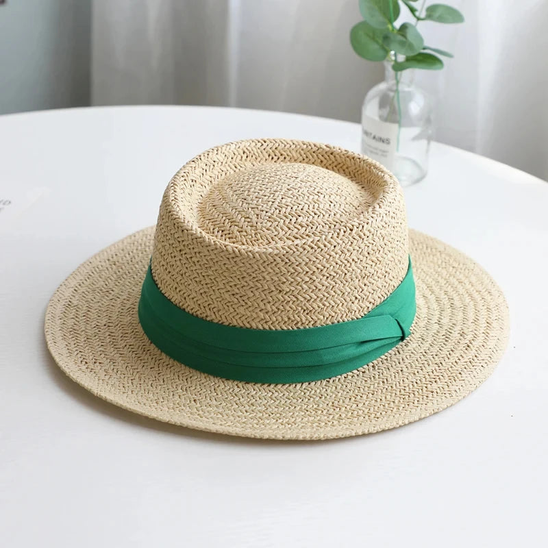 Straw Hat Large Wide Brim for Women Sum Travel Holiday Beach UV Sun Protection Panama Cap Fashion Femme Foldable Visors Hat