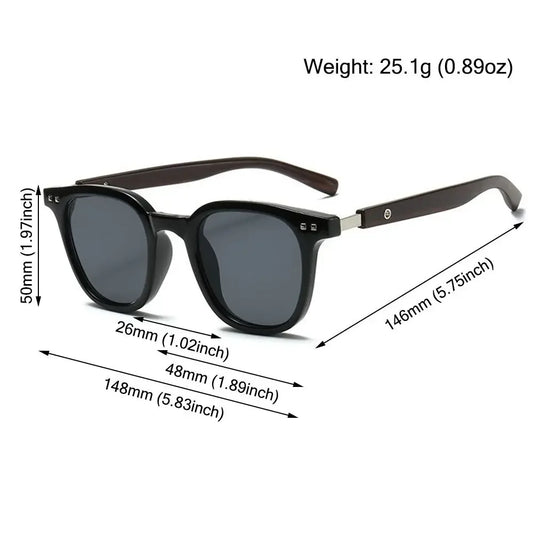 Trendy Retro Wood Grain Sunglasses - Polarized UV Protection for Men &amp; Women, Perfect for Cycling &amp; Outdoor Street Photography