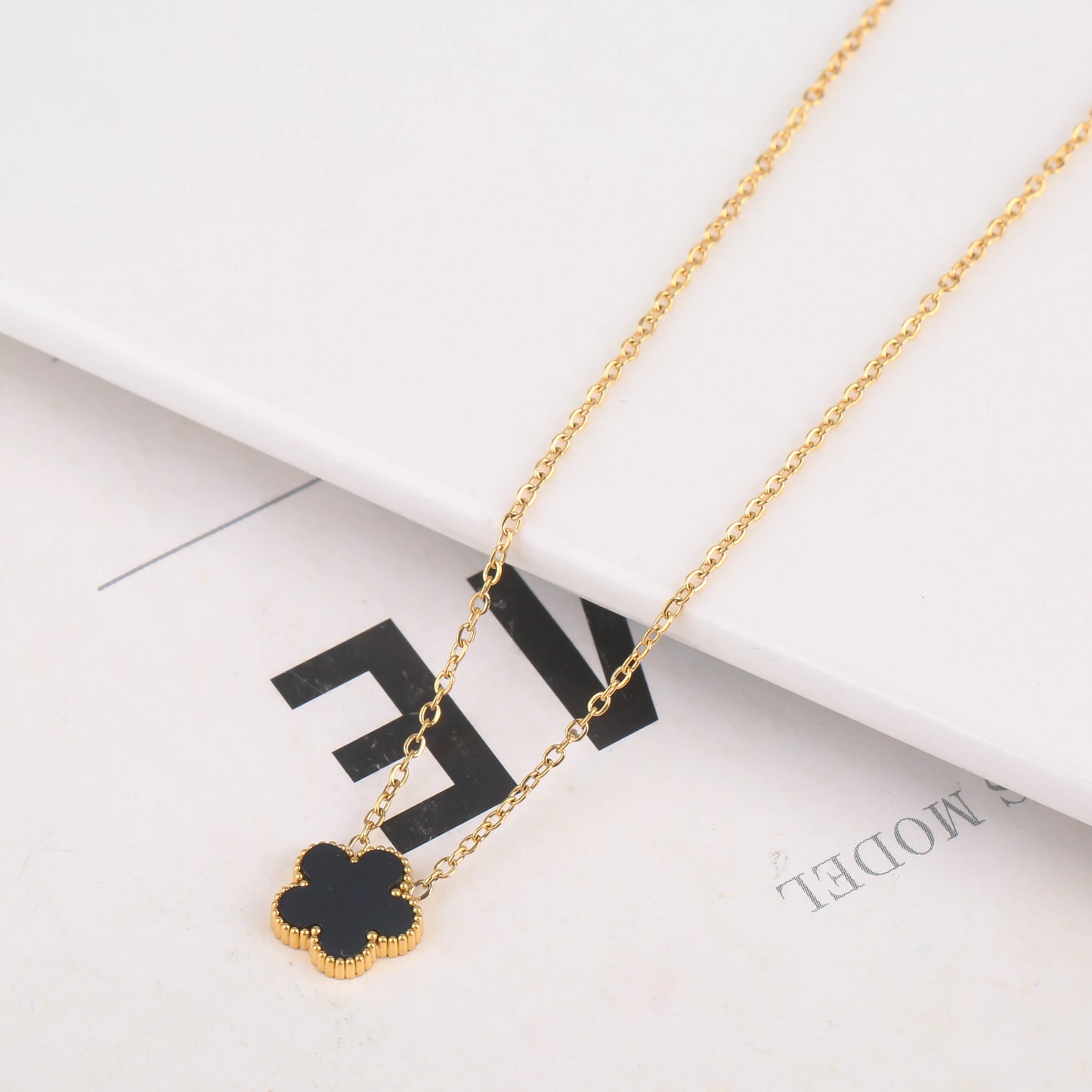 New Design Of Tassel Earrings Plum Blossom Plant Jewelry Set For Women Asymmetrical Stainless Steel Non Fading Clover