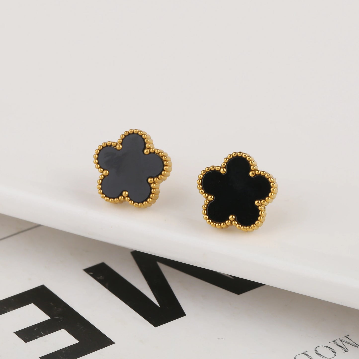 New Design Of Tassel Earrings Plum Blossom Plant Jewelry Set For Women Asymmetrical Stainless Steel Non Fading Clover