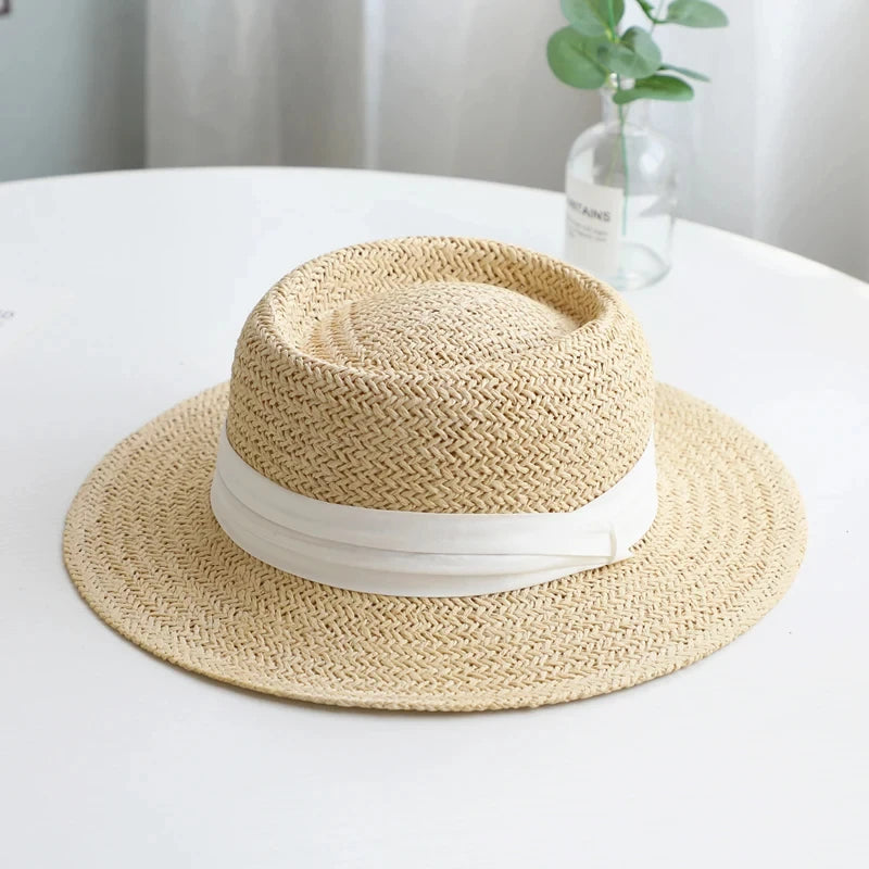 Straw Hat Large Wide Brim for Women Sum Travel Holiday Beach UV Sun Protection Panama Cap Fashion Femme Foldable Visors Hat