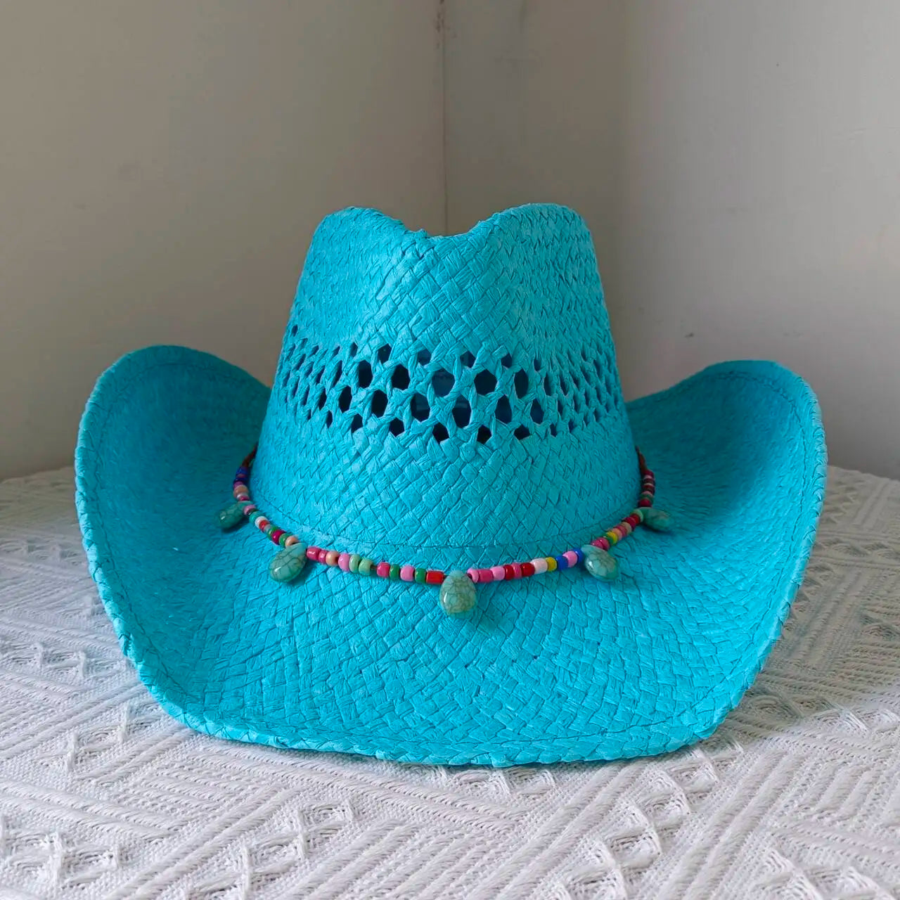 Lake Blue Cowboy Straw Hat 2023 Western Cowboy Sun Hat Spring Knight Hat Unisex Jazz Hat Summer Wide brimmed Hat sombrero hombre