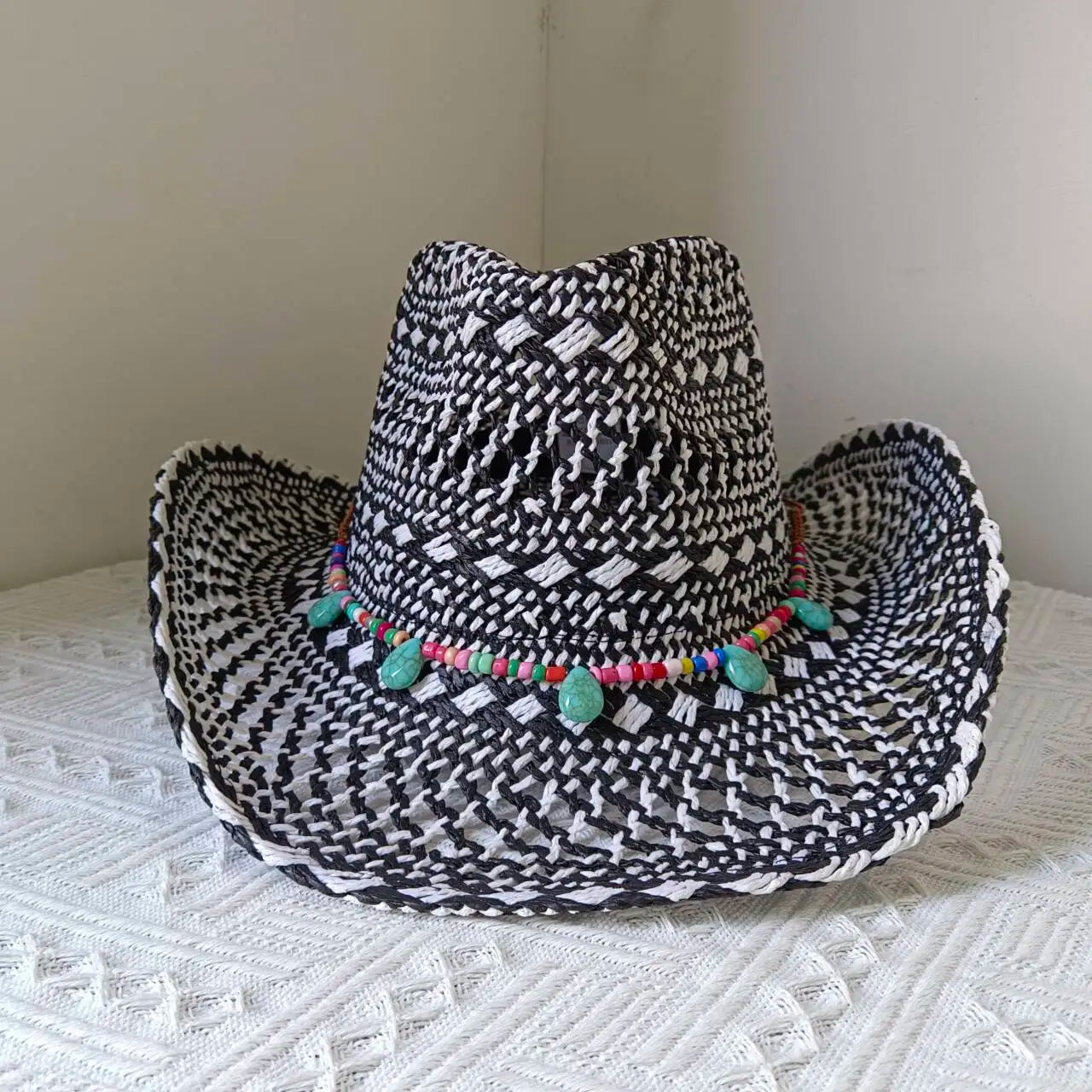 Lake Blue Cowboy Straw Hat 2023 Western Cowboy Sun Hat Spring Knight Hat Unisex Jazz Hat Summer Wide brimmed Hat sombrero hombre