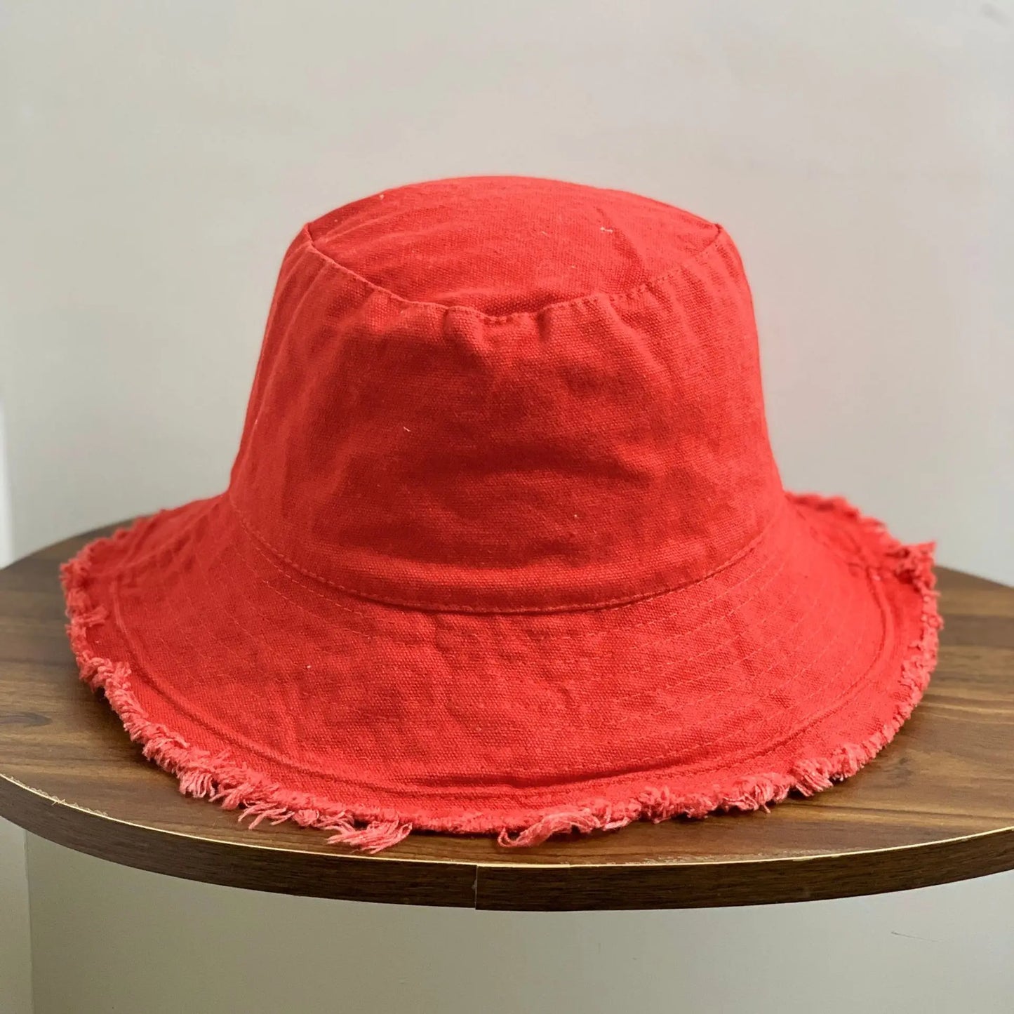 Cotton Fringed Bucket Hat  Soft Fisherman Cap  Aluminum Wire Shape Water Wash  Women's Four Seasons Solid Outing Basin Hat