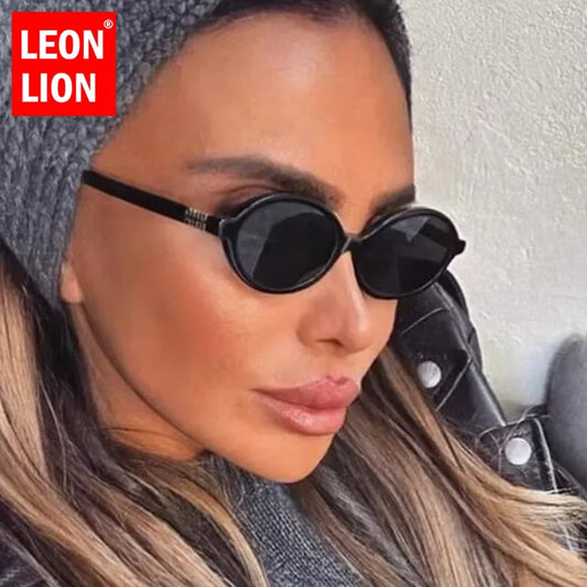 LeonLion Sexy Retro Small Oval Sunglasses Women  Luxury Vintage Glasses Men Fashion Brand Designer Eyewear UV400 Oculos De Sol