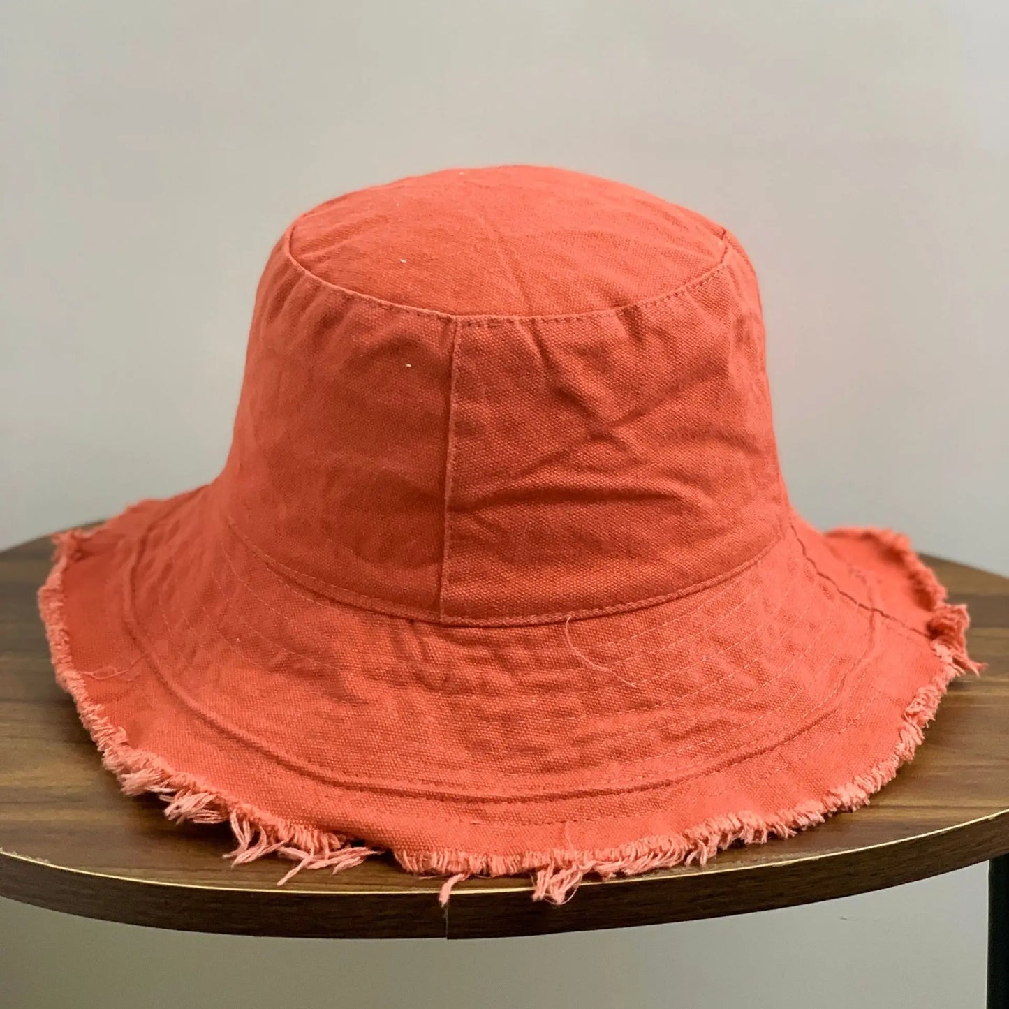 Cotton Fringed Bucket Hat  Soft Fisherman Cap  Aluminum Wire Shape Water Wash  Women's Four Seasons Solid Outing Basin Hat