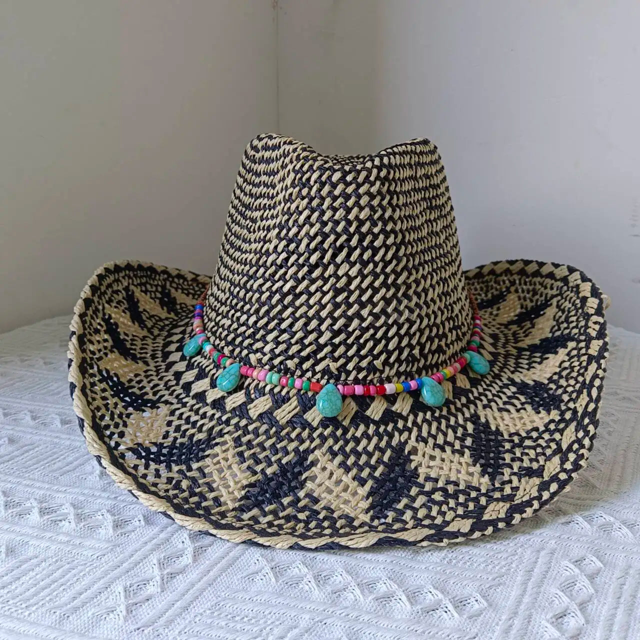 Lake Blue Cowboy Straw Hat 2023 Western Cowboy Sun Hat Spring Knight Hat Unisex Jazz Hat Summer Wide brimmed Hat sombrero hombre