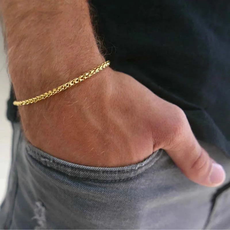 Stainless Steel Twisted Cuban Chain Bracelet For Women Men Punk Hip Hop Gold Color Adjustable Link Chain Bracelet Jewelry 2025