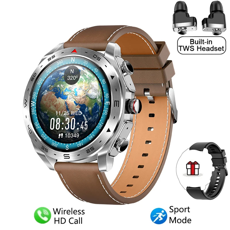 2024 New Smart Watch TWS 2-in-1 Bluetooth Earphones HIFI 9D Sound Quality Bluetooth Call For Men and Women Sports Smartwatches