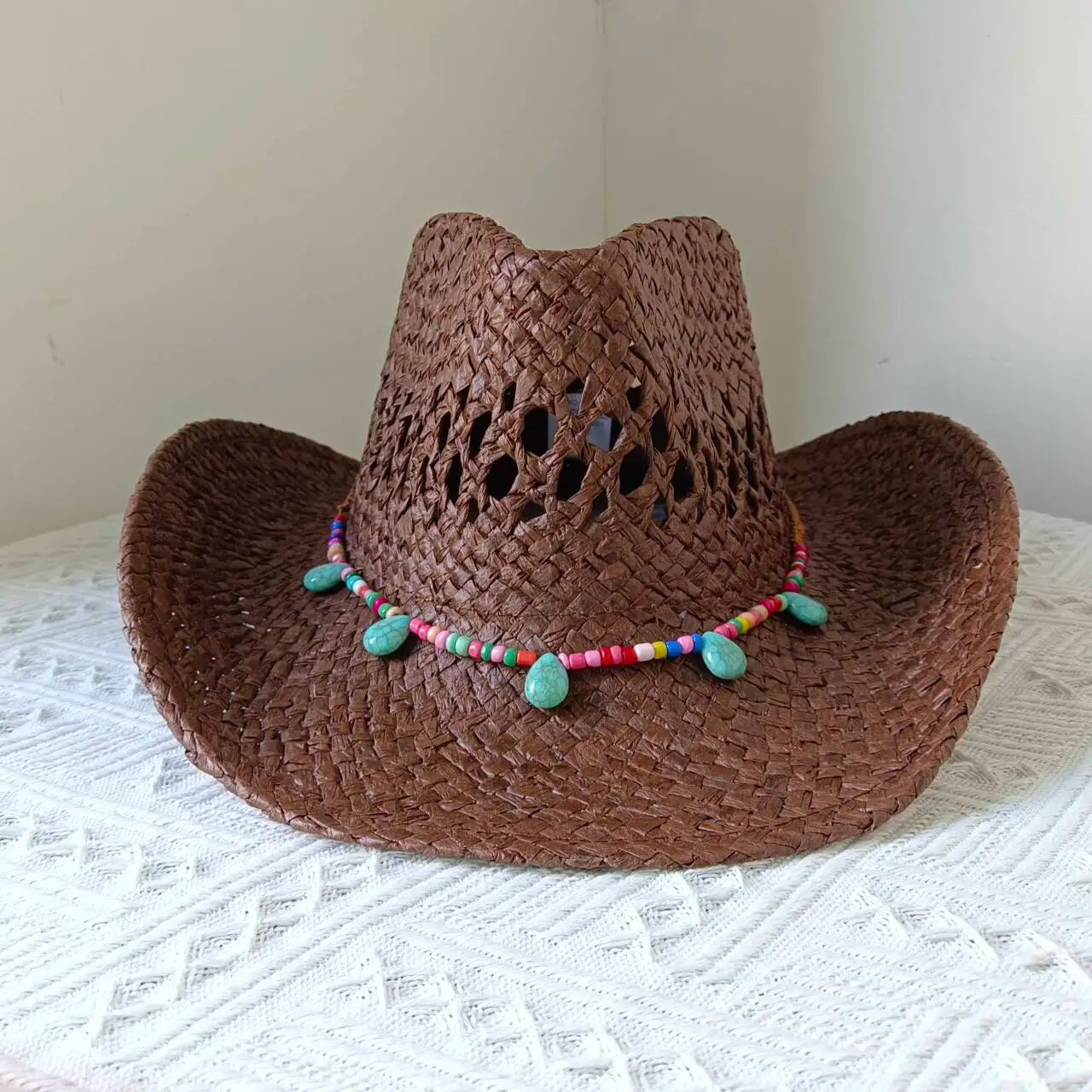 Lake Blue Cowboy Straw Hat 2023 Western Cowboy Sun Hat Spring Knight Hat Unisex Jazz Hat Summer Wide brimmed Hat sombrero hombre