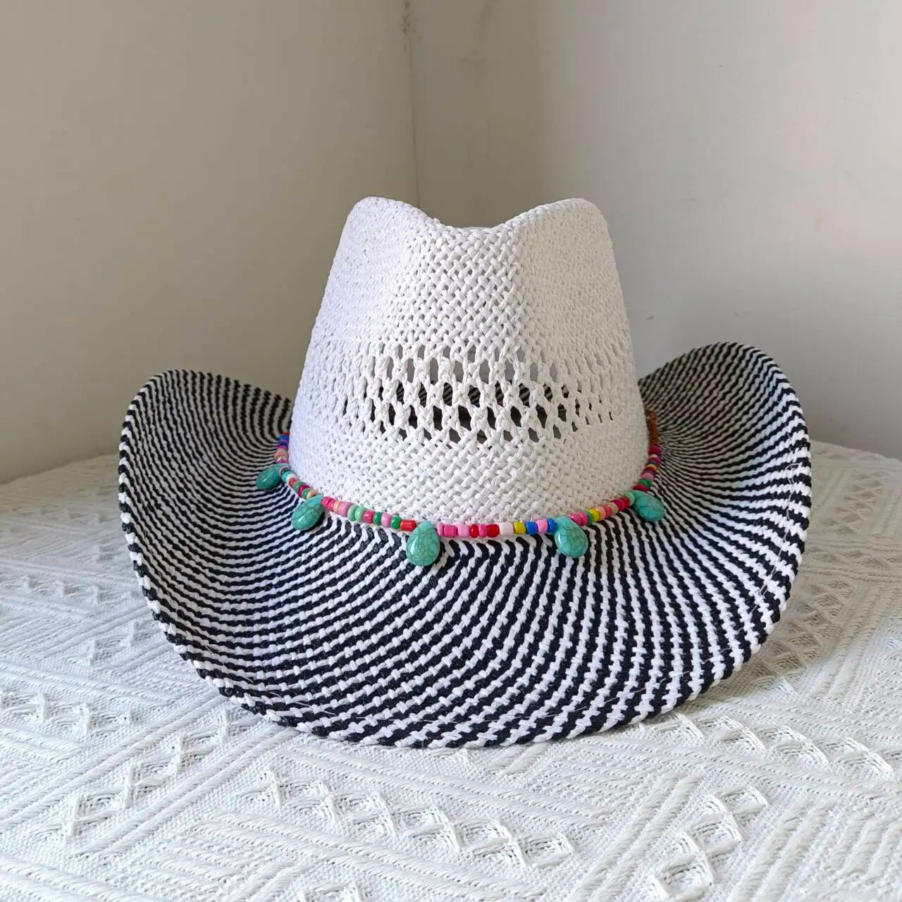 Lake Blue Cowboy Straw Hat 2023 Western Cowboy Sun Hat Spring Knight Hat Unisex Jazz Hat Summer Wide brimmed Hat sombrero hombre