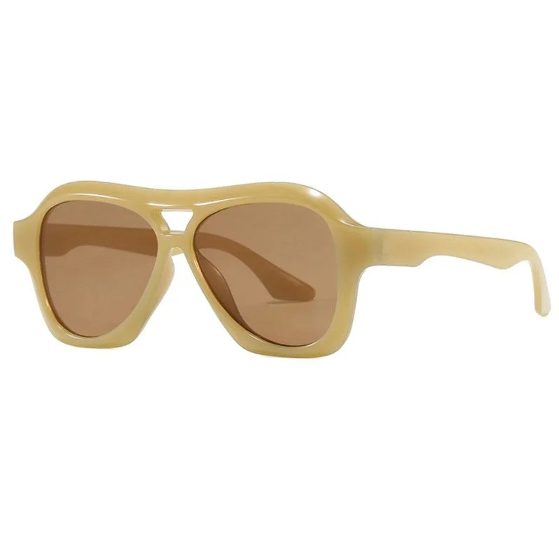 Retro Double Beam Sunglasses Women Brand Designer Glasses New Ins Fashion Personalized Gradient Eyewear Men Eyeglasses UV400