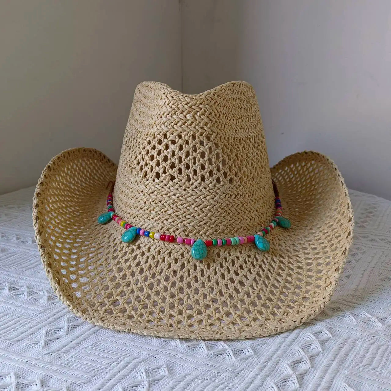 Lake Blue Cowboy Straw Hat 2023 Western Cowboy Sun Hat Spring Knight Hat Unisex Jazz Hat Summer Wide brimmed Hat sombrero hombre