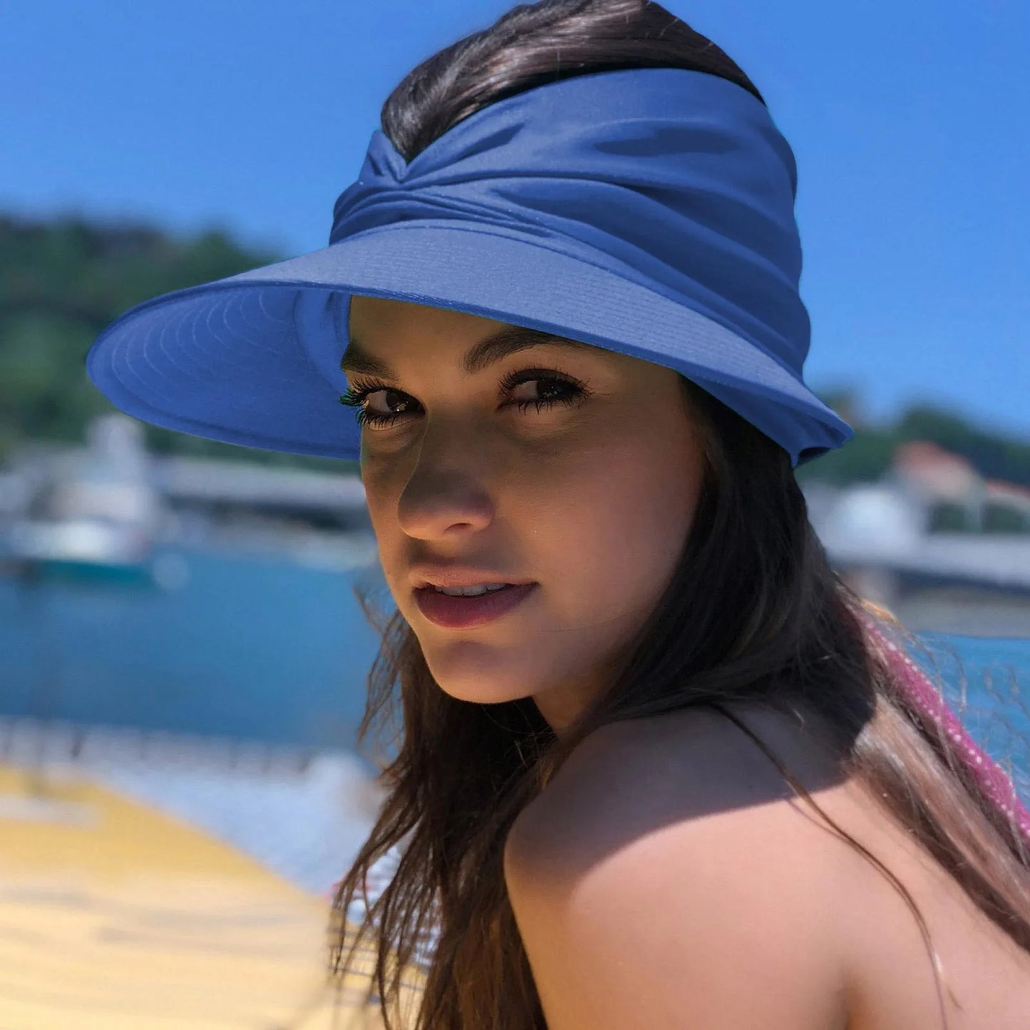 Beach Sun Visor Beach Women Soft Foldable Wide Brim Bucket Caps Pleated Women's Sun Hat Wide Brim Women's Outdoor Sports Hats