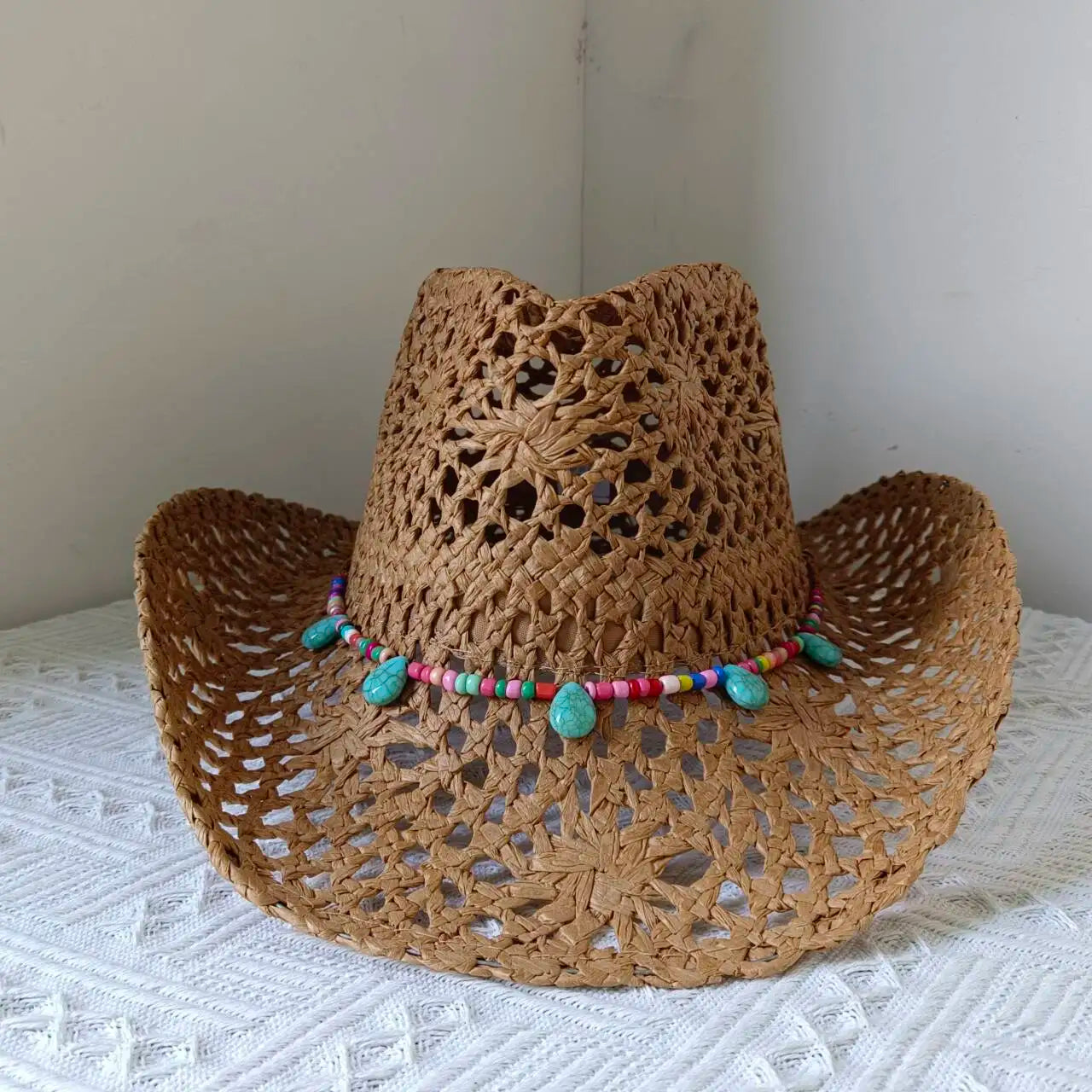 Lake Blue Cowboy Straw Hat 2023 Western Cowboy Sun Hat Spring Knight Hat Unisex Jazz Hat Summer Wide brimmed Hat sombrero hombre