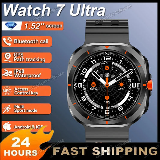 New GPS Watch 7 Ultra 49mm Smart Watch IP68 Waterproof Bluetooth Call Smartwatch for Men Women 1.52" Screen SpO2 Watches for Man