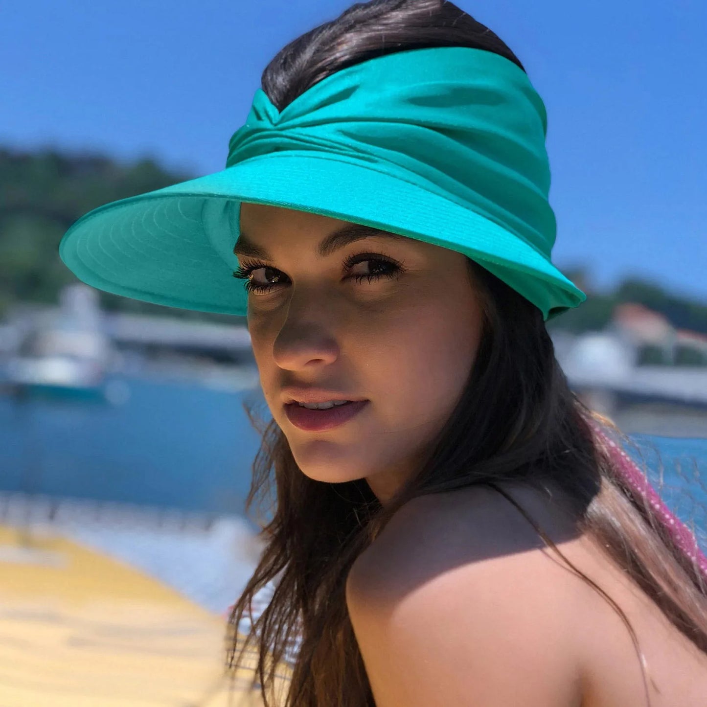 Beach Sun Visor Beach Women Soft Foldable Wide Brim Bucket Caps Pleated Women's Sun Hat Wide Brim Women's Outdoor Sports Hats