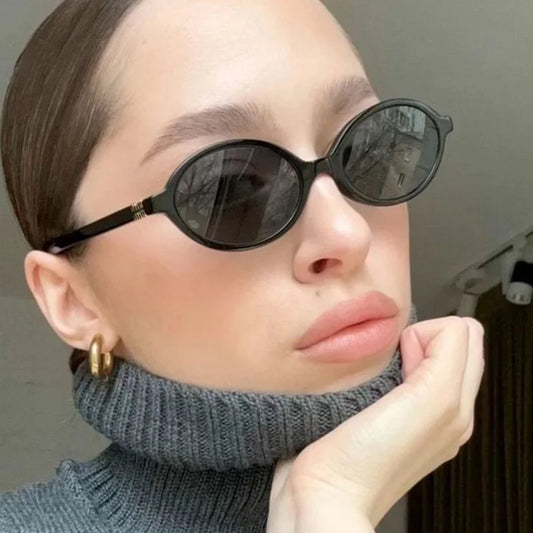 Trendy Small Retro Oval Women Sunglasses Vintage Round Steampunk Women's Sunglasses Shades Fashion Ladies Shades Oculos UV400
