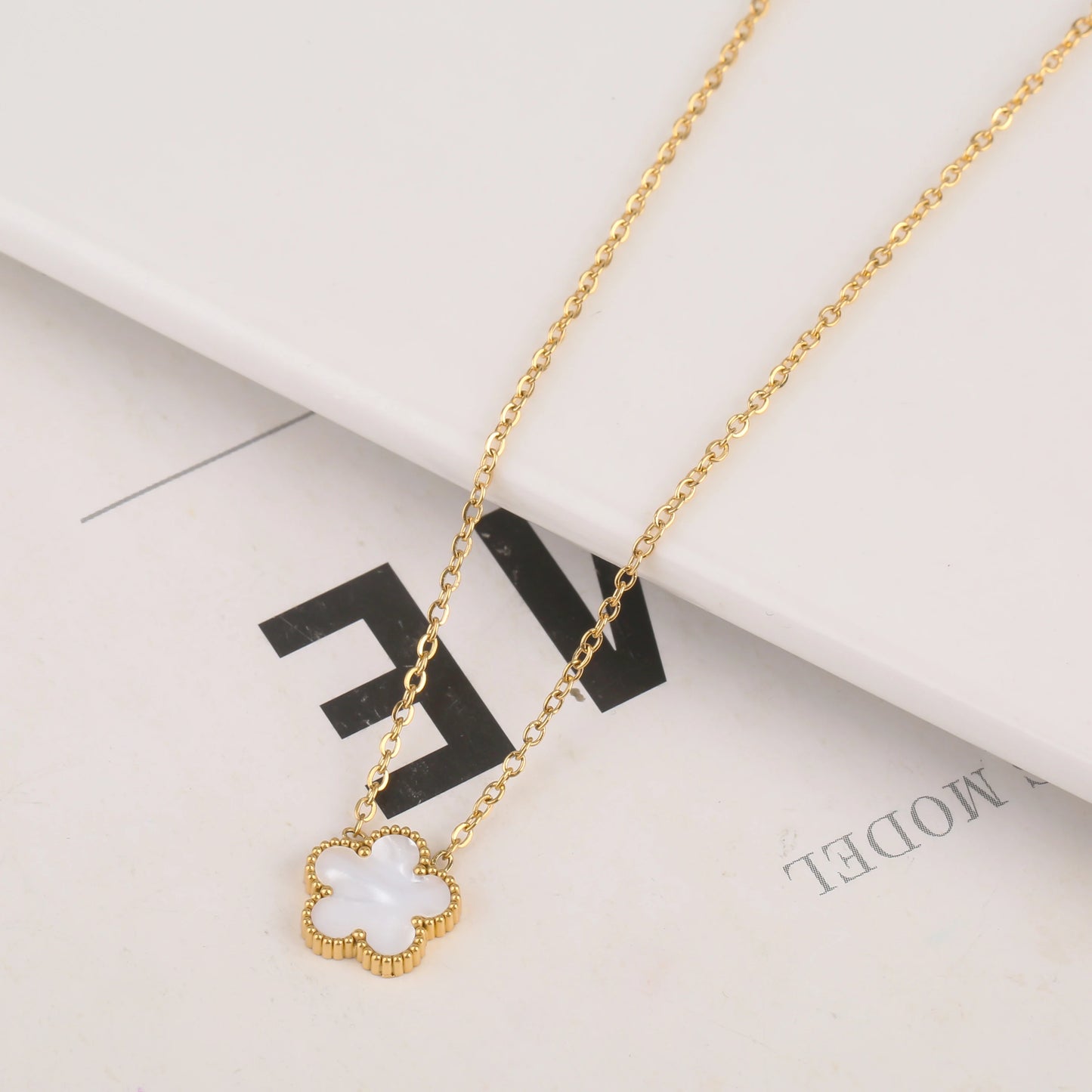 New Design Of Tassel Earrings Plum Blossom Plant Jewelry Set For Women Asymmetrical Stainless Steel Non Fading Clover