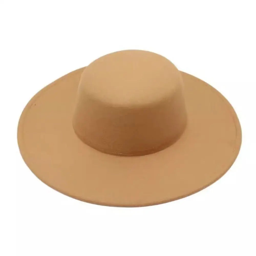 New Elegant Women Flatcap Hepburn Style Retro Wide Brim Felt Hat French Dame Hat Flat-top Cap Women