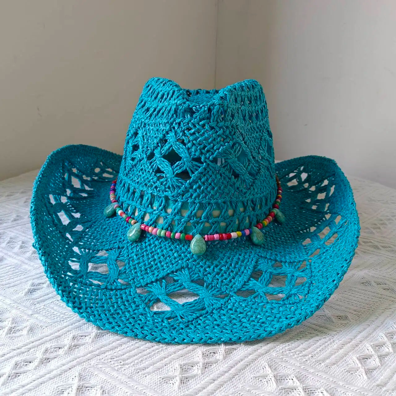 Lake Blue Cowboy Straw Hat 2023 Western Cowboy Sun Hat Spring Knight Hat Unisex Jazz Hat Summer Wide brimmed Hat sombrero hombre