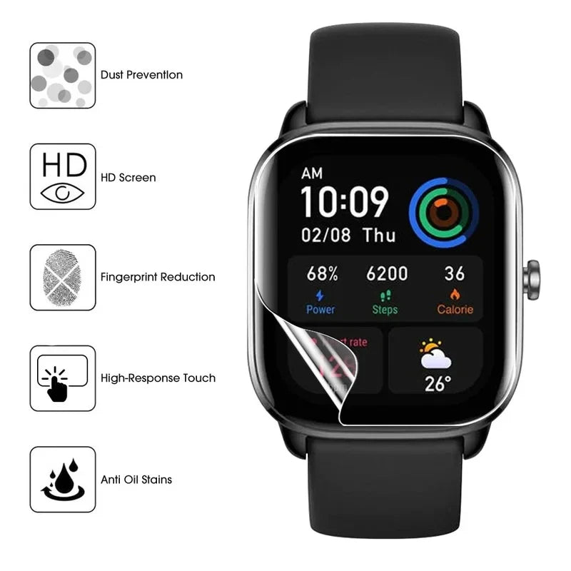 Soft Hydrogel Film For Amazfit Bip S Lite U BIP 3 Pro Full Screen Protector for Amazfir GTS 4 Mini GTR 2E Films Pace, POP, Verge