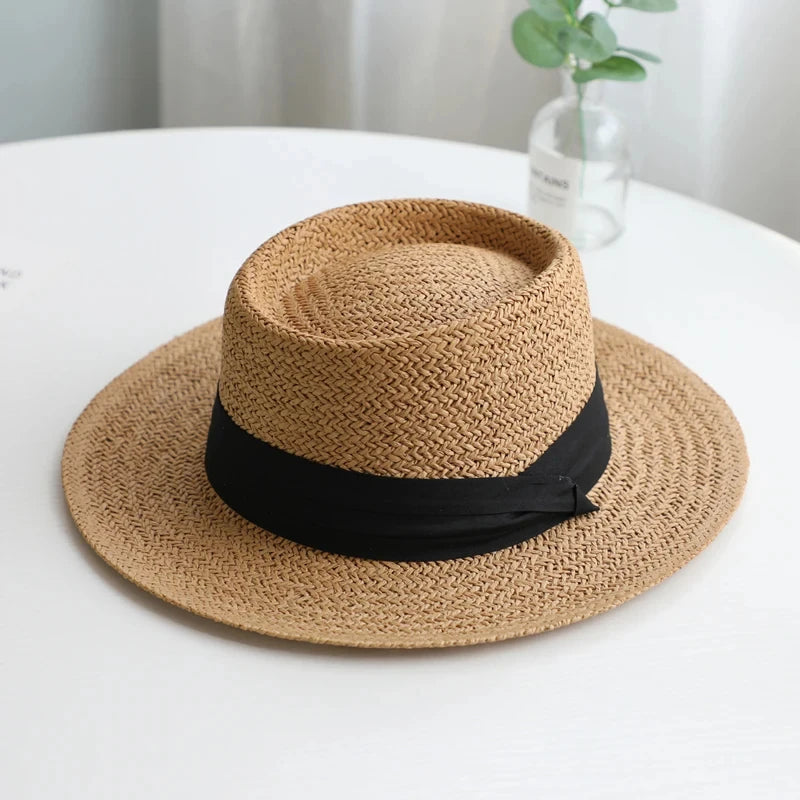 Straw Hat Large Wide Brim for Women Sum Travel Holiday Beach UV Sun Protection Panama Cap Fashion Femme Foldable Visors Hat