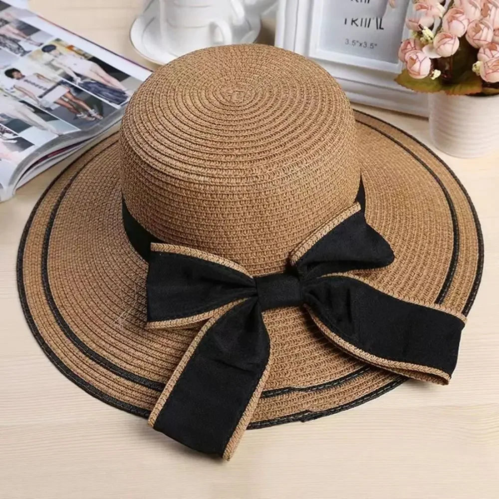 Lady Straw Hat Summer Women Anti-UV Women Beach Hat Wide Brim Cap Sunshade Lady Straw Hat Fishing Outdoor Wide Brim Cap