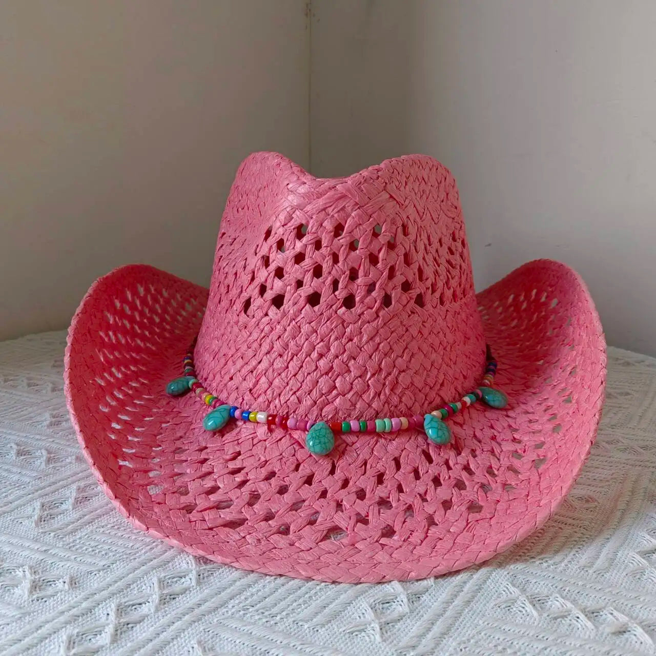 Lake Blue Cowboy Straw Hat 2023 Western Cowboy Sun Hat Spring Knight Hat Unisex Jazz Hat Summer Wide brimmed Hat sombrero hombre