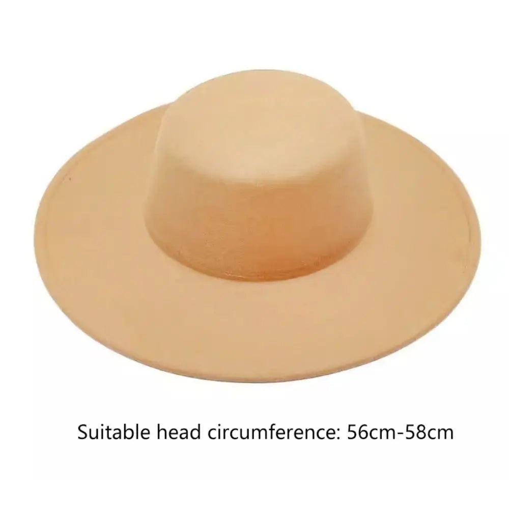 New Elegant Women Flatcap Hepburn Style Retro Wide Brim Felt Hat French Dame Hat Flat-top Cap Women
