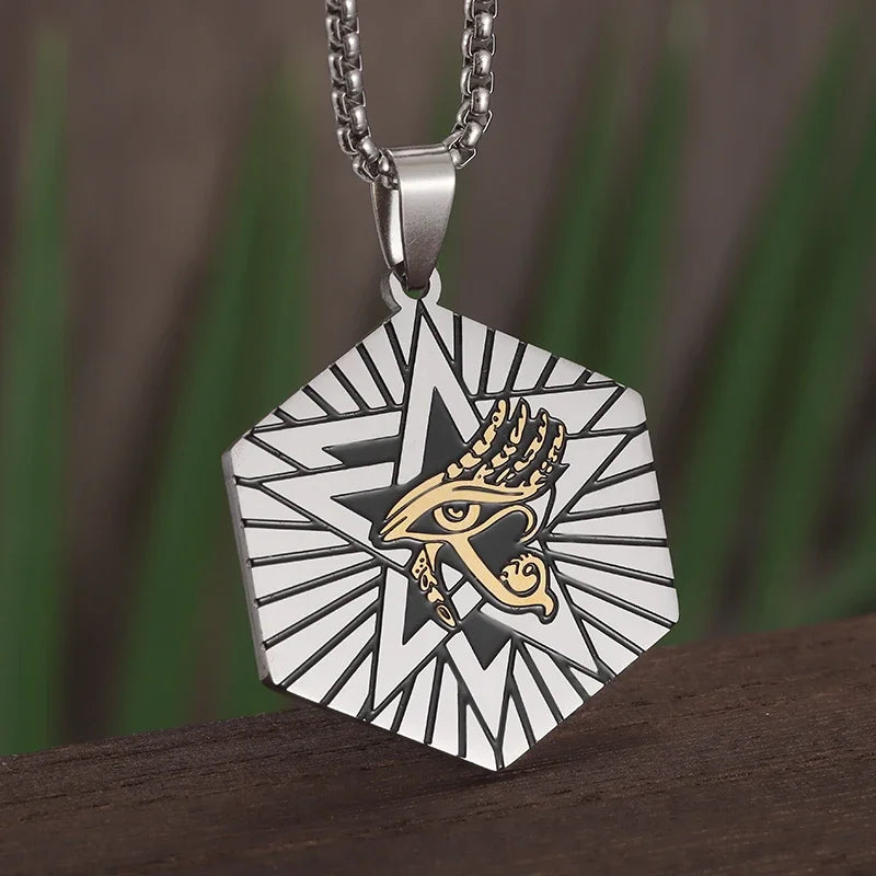 Eye of Horus Necklace Evil Eye Pendant Ancient Egypt Protection Necklace Jewelry Gift Men and Women Spiritual Amulets
