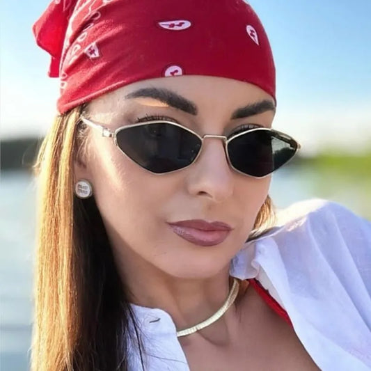 Polygonal Punk Women Sunglasses Men 2024 Fashion Vintage Brand Hexagonal Sun glasses Ladies Shades Unique Metal Frame Eyewear