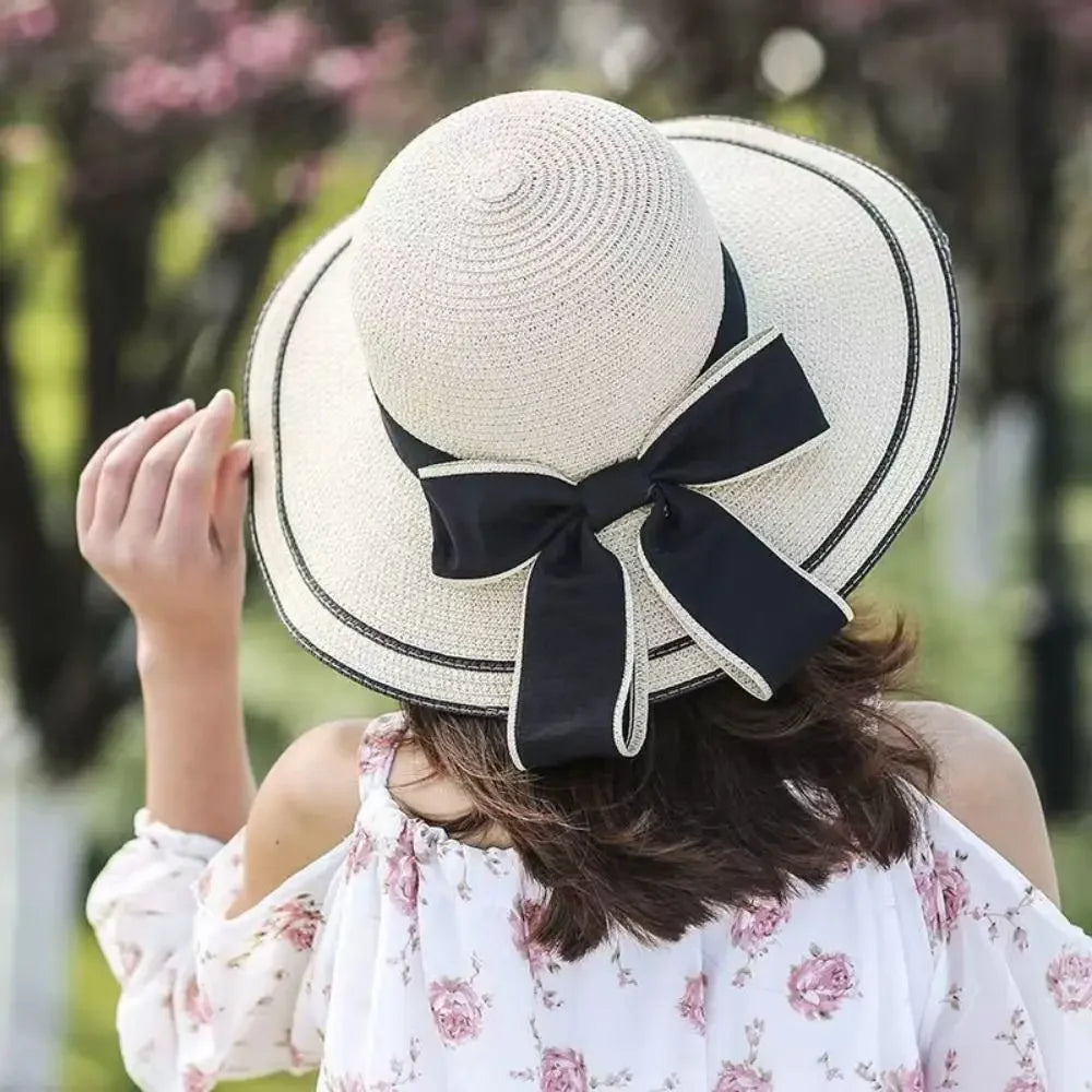 Lady Straw Hat Summer Women Anti-UV Women Beach Hat Wide Brim Cap Sunshade Lady Straw Hat Fishing Outdoor Wide Brim Cap