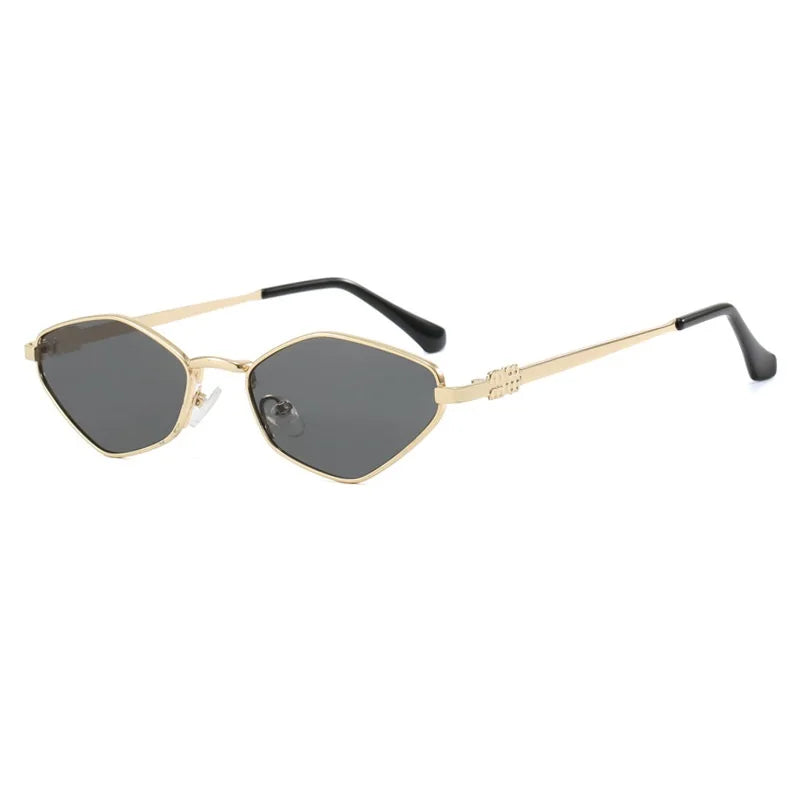 Polygonal Punk Women Sunglasses Men 2024 Fashion Vintage Brand Hexagonal Sun glasses Ladies Shades Unique Metal Frame Eyewear