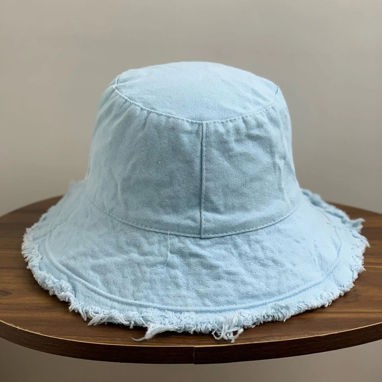 Cotton Fringed Bucket Hat  Soft Fisherman Cap  Aluminum Wire Shape Water Wash  Women's Four Seasons Solid Outing Basin Hat